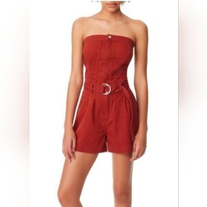 Circus NY Strapless Rust Belted Jumpsuit